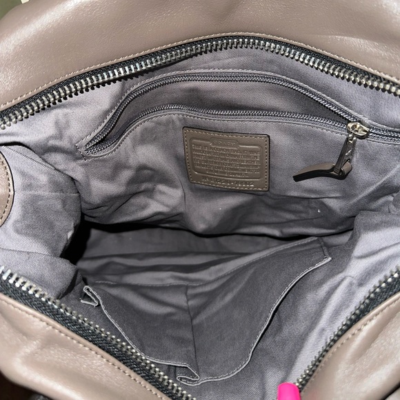 Coach Colorblock Legacy Leather Satchel Grey Khaki Black - Picture 8 of 9